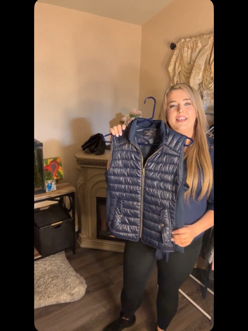 Navy Quilted Lightweight Puffer Vest